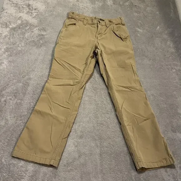 Carhartt Work Pants Mens 30x28 Khaki Rugged Flex Relaxed Fit Canvas Utility - Picture 1 of 9